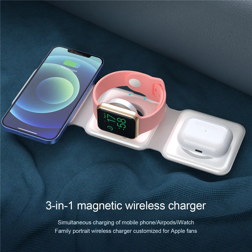 3 in 1 Foldable Charging Station for Multiple Apple Devices