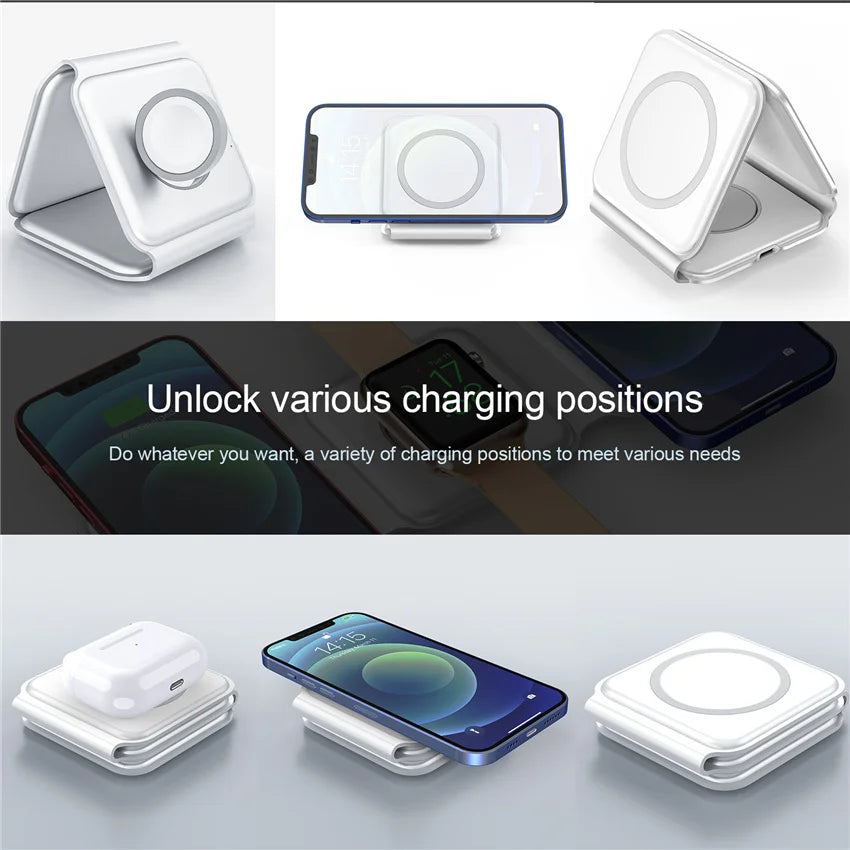 3 in 1 Foldable Charging Station for Multiple Apple Devices