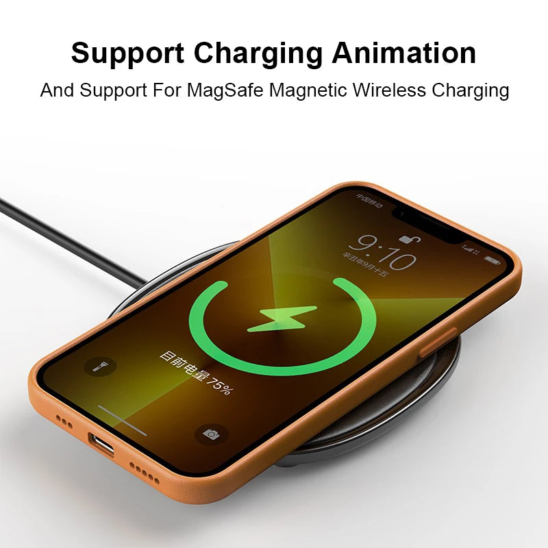 Magsafe Leather Silicone Case For iPhone