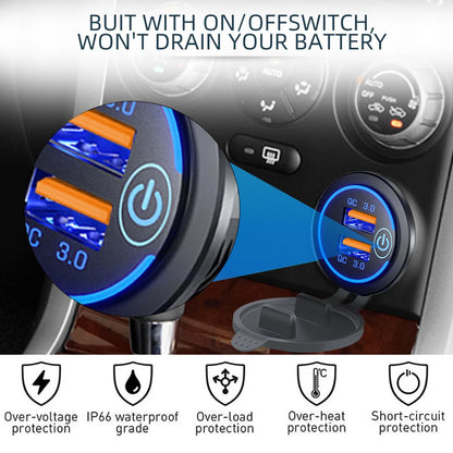 Dual USB Fast Car Charger Socket Plug