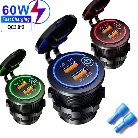 Dual USB Fast Car Charger Socket Plug