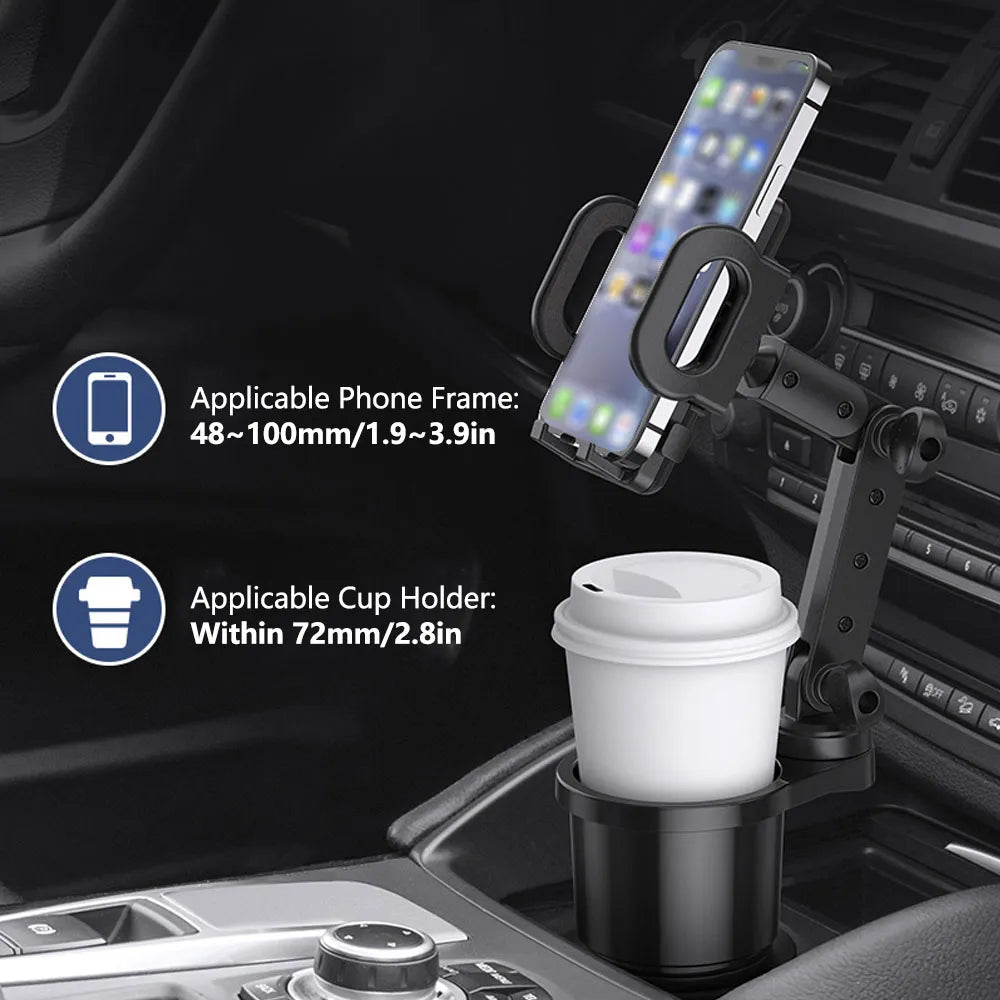 Car Cup Holder Expander Phone Mount 360°