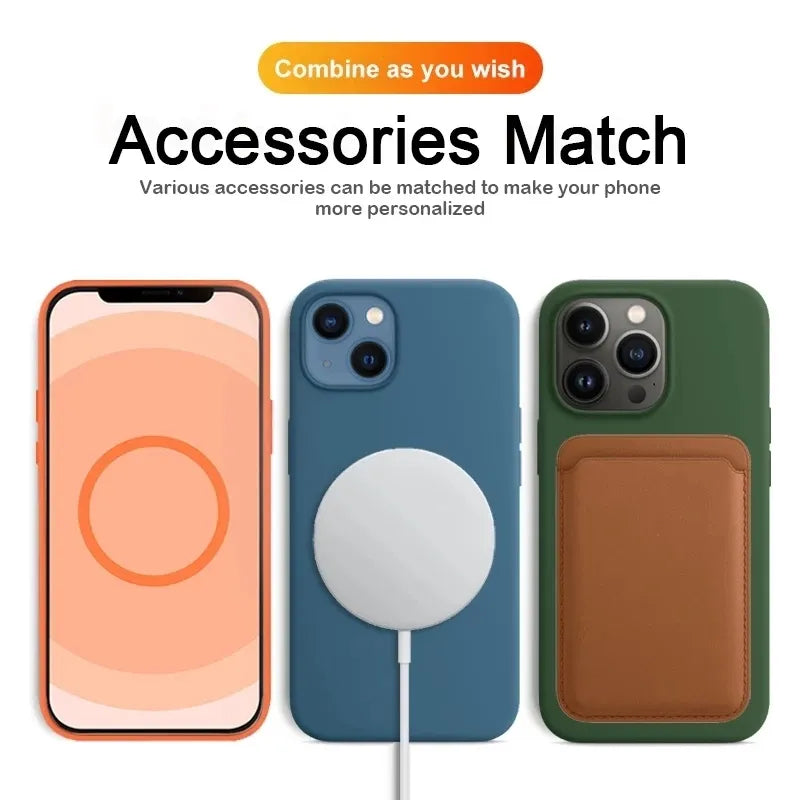 Magsafe Leather Silicone Case For iPhone