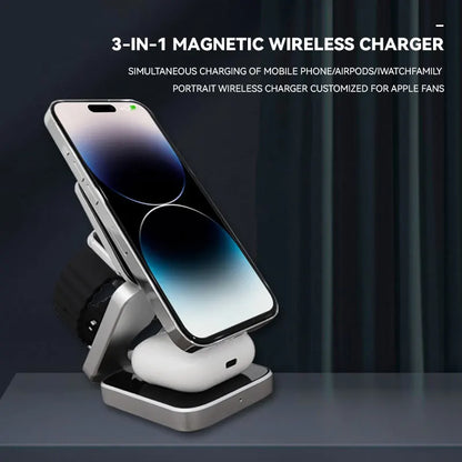 Foldable 3 IN 1 Magnetic Wireless Charger