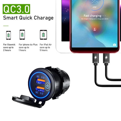 Dual USB Fast Car Charger Socket Plug